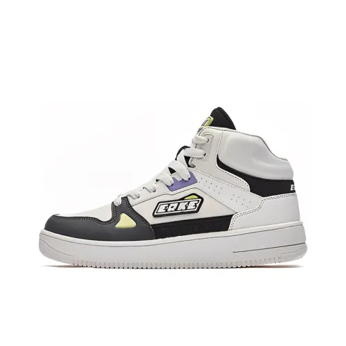 Erke MID Топ Скейтборд Кроссовки Женские Белые Черные