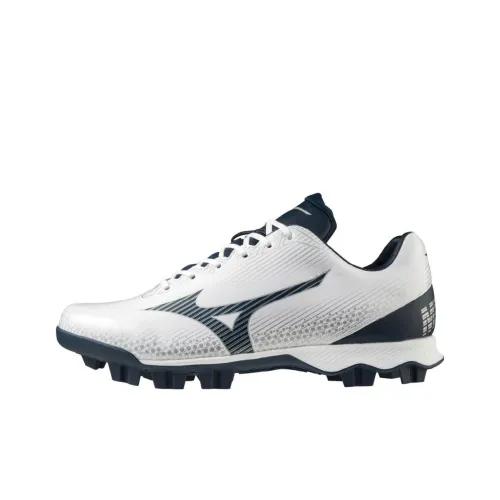 Mizuno Wave Lightrevo Slip-resistant Abrasion-resistant Low-top Бейсбольные кроссовки Унисекс Черный Белый