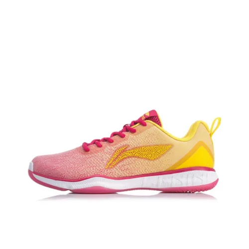 LiNing Slip-resistant Abrasion-resistant Breathable Lightweight Низкий верх Бадминтон Унисекс Розовый Красный