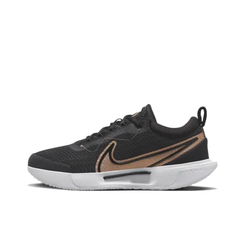 Nike Court Air Zoom Pro Амортизаторы Shock противоскользящие и устойчивые к истиранию низкий топ теннисные кроссовки женские черный золотой