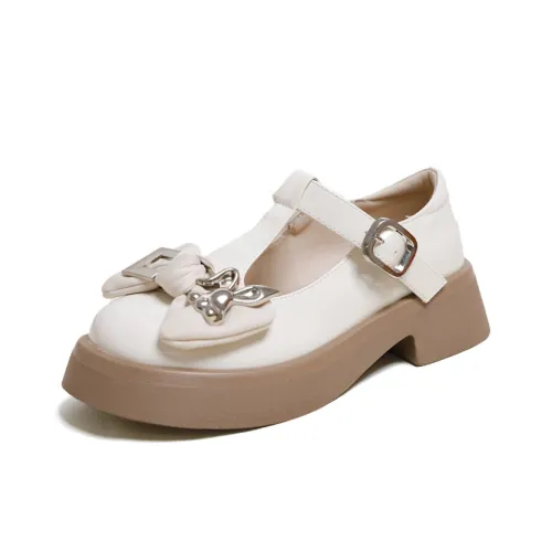 Ouumeis Платформа Mary Jane Туфли 4,5 см Женские Бежевые