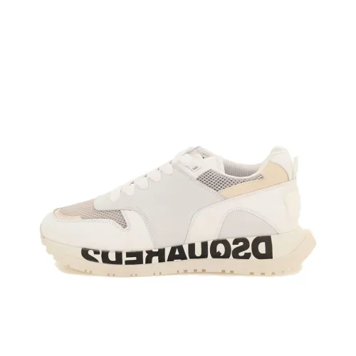 DSQUARED 2 Низкий топ Повседневные спортивные кроссовки Мужские Белые