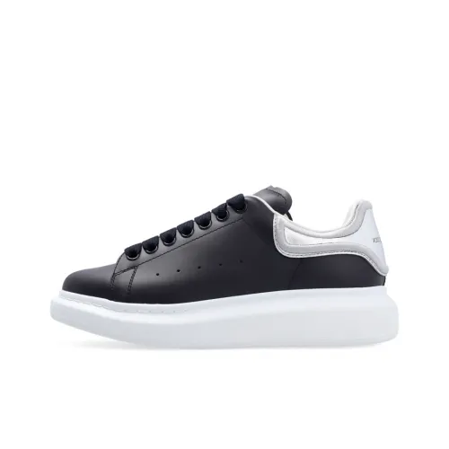 Alexander McQueen OVERSIZED Устойчивые к истиранию Низкие Кроссовки для скейтбординга Женские Черные Серебряные