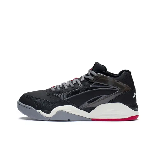 LiNing LN Bbs Противоскользящий Износостойкий Легкий MID Топ Спортивная Повседневная Обувь Мужская Черный Серый