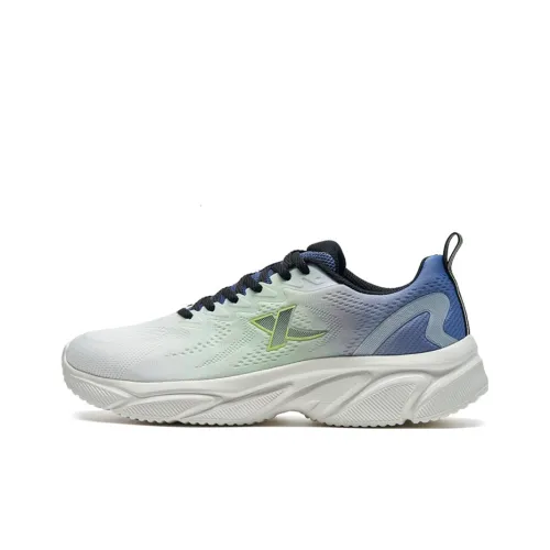 XTEP Feather Slip-resistant Abrasion-resistant Breathable Low-top Running Shoes Men's White Blue Green XTEP Перо Противоскользящий Устойчивый к износу Дышащий Низкий Топ Беговые Кроссовки Мужские Белый Синий Зеленый