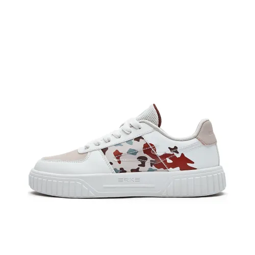 Erke Falling Flowers Low Топ Скейтборд Кроссовки Женские Белые Красные