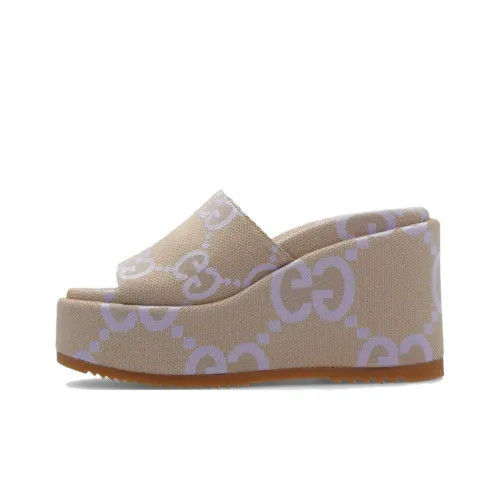 GUCCI Слипоны 10,5 см Женские Бежево-фиолетовые