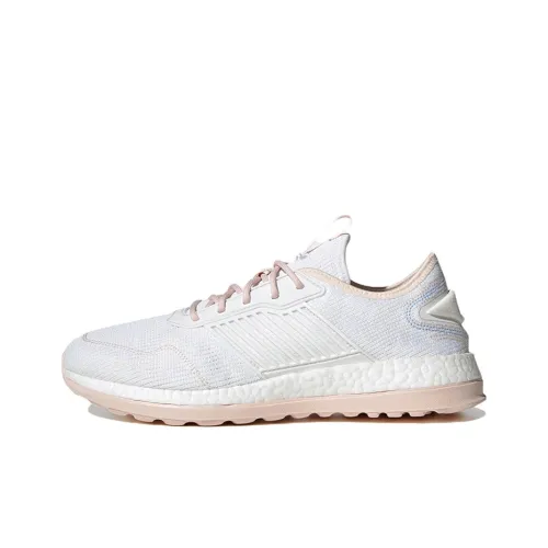 Adidas Slip-resistant Abrasion-resistant Низкие Беговые кроссовки Женские Белые Розовые