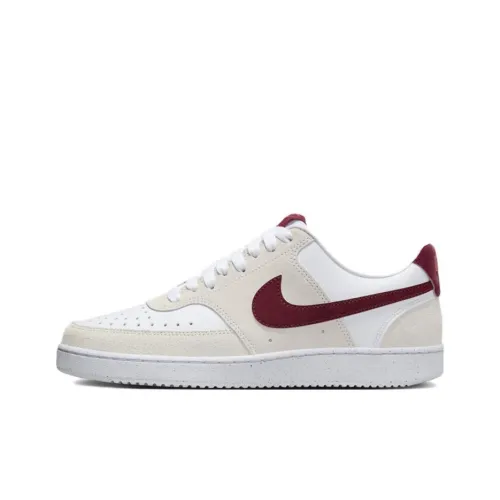 Nike Court Vision Low Топ Кроссовки для скейтбординга Женские Бежевый Белый Красный