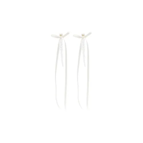 SIMONE ROCHA Rhinestone Silk Earrings Women's White