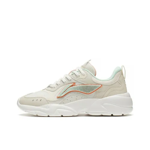 LINING Flow rock Flowing Rock Низкий Топ Спортивная Повседневная Обувь Женская Экрю