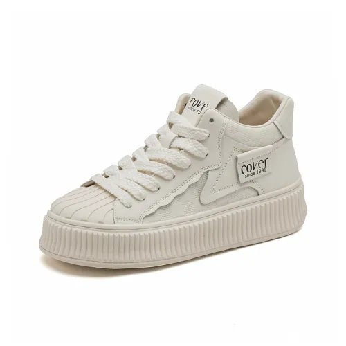 COVER Slip-resistant Abrasion-resistant High Top Skateboard Shoes 4CM Women's COVER Противоскользящие Износостойкие Высокие Кроссовки для Скейтбординга 4CM Женские