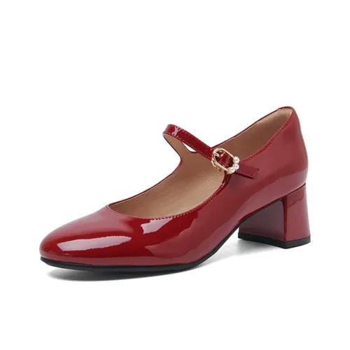 PT'SON Mary Jane с грубым каблуком 5 см женские