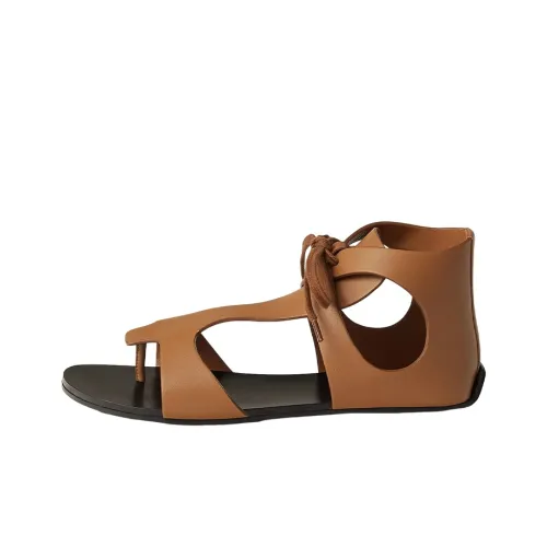 HERMES Galates One Ремешок Сандалии Женские Коричневый