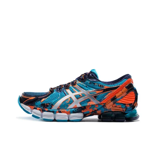 Asics Gel Sendai 2 Gel Sendai Low Топ Беговые кроссовки Мужские Синий Белый Оранжевый Многоцветный