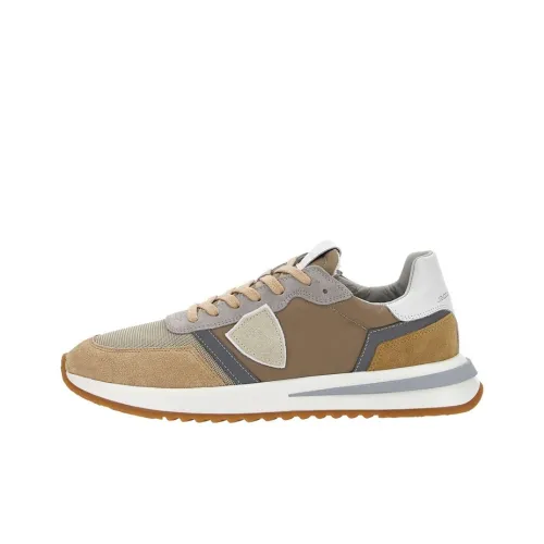 PHILIPPE MODEL Противоскользящий низкий топ Спортивная повседневная обувь Мужская Коричневый Серый