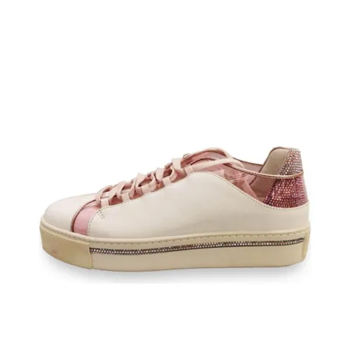 RENE CAOVILLA Скейтборд Кроссовки Женские Розовые Белые