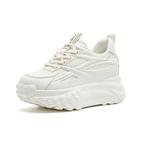 COVER Низкий топ массивные кроссовки 6 см женские экрю