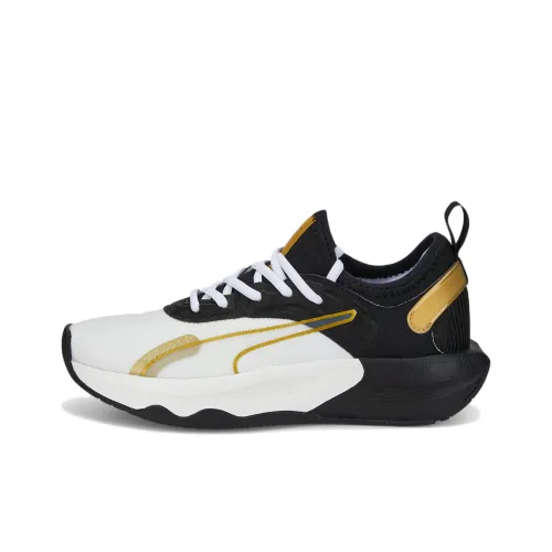 PUMA PWR XX NITRO PWR XX Nitro Luxe Устойчивые к истиранию Низкие Кроссовки для тренировок Женские Черный Белый Золото