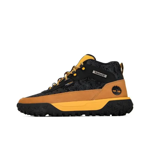 Timberland Противоскользящая Устойчивая к истиранию Высокий Топ Уличная Обувь Черный Коричневый Желтый