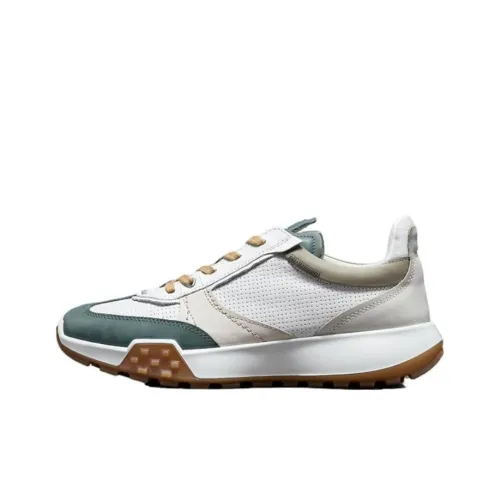 Ecco Винтаж Беговые кроссовки Slip-on устойчивые низкий топ спортивная повседневная обувь мужской морозно-зеленый