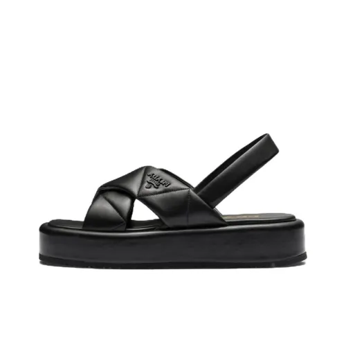 PRADA one Ремень Сандалии Черные Женские