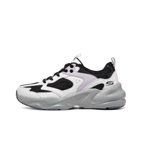 Skechers Повседневный Низкий Топ Белый Черный Фиолетовый Женский