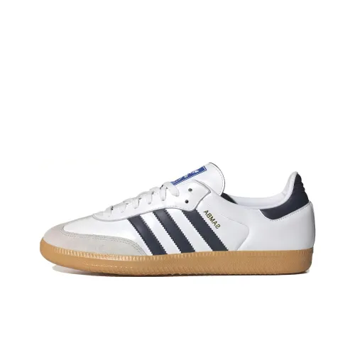 Adidas Originals SAMBA OG Амортизация Износостойкие Низкие Кроссовки для Скейтбординга Унисекс Белый Синий