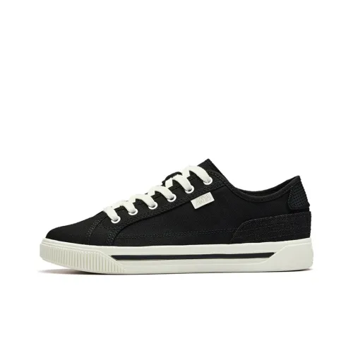 ANTA Life Collection Slip-resistant Abrasion-resistant Breathable Low-Top Skateboard Shoes Women's Black White ANTA Life Collection Противоскользящие Износостойкие Дышащие Низкие Кроссовки для скейтбординга Женские Черный Белый