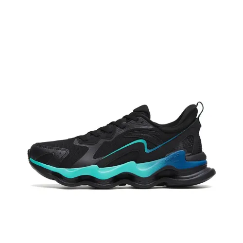 ANTA Амортизирующие подошва Устойчивая к истиранию Низкий топ Беговые кроссовки Мужские Черный Зеленый