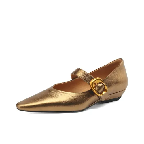 Shanqing Грубый каблук Мэри Джейн 3 см Женские Серые