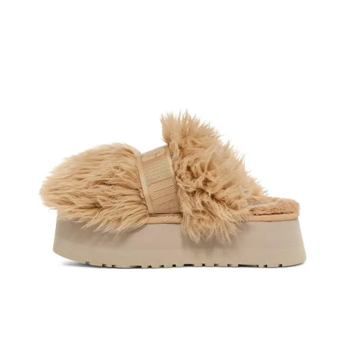 UGG Пушистые тапочки Женские Oats Белый