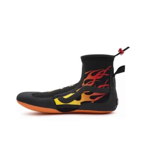 Vans Износостойкие Легкие Дышащие Амортизирующие Высокие Кроссовки для Скейтбординга Черные и Оранжевые