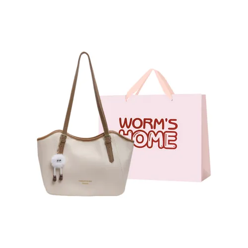 Worm's Home ПУ (полиуретан) Сумка через плечо Женская Черная Бежевая Кофейно-коричневая