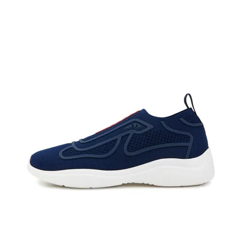 PRADA Низкий топ Спортивная повседневная обувь Мужская Синие Белые