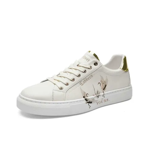 Cabbeen National Прилив Ветер Дышащий Низкий Топ Скейтборд Кроссовки Мужские Белые