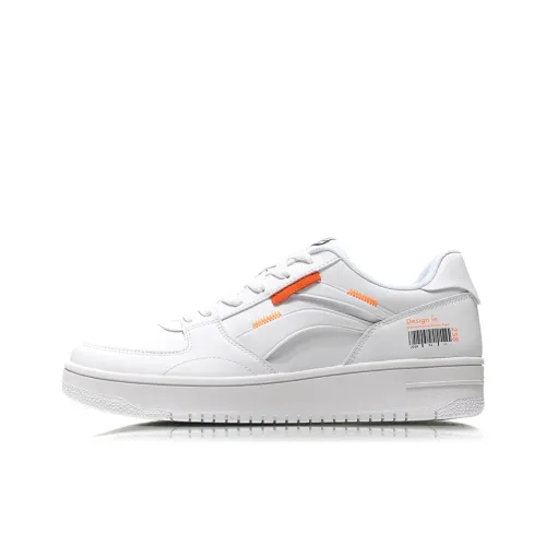 Подкладка Slip-resistant Abrasion-resistant Низкий топ Скейтборд Кроссовки Мужские Белый Оранжевый