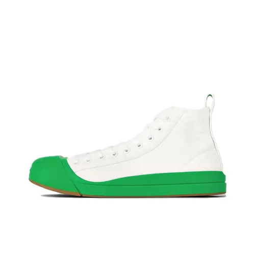 Bottega Veneta MID Топ Скейтборд Кроссовки Мужские Белые Зеленые