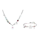 Белый Little Ghost Monster Ожерелье + Карнавальная Вечеринка Little Ghost Браслет Белый