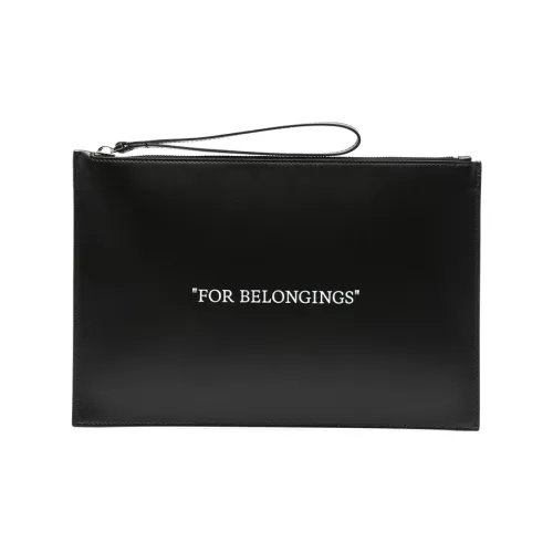 OFF Белый Телячья кожа Клатч Мужской Черный