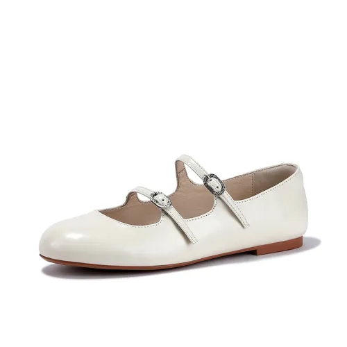 Brut Ros′e Туфли Mary Jane с плоской подошвой 1 см женские цвет экрю