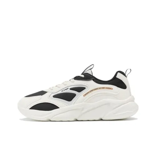 XTEP Износостойкий Дышащий Низкий Топ Спортивная Повседневная Обувь Мужская Парус Белый Черный