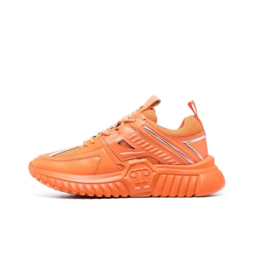 PHILIPP PLEIN Hexagon Runner Low Топ Спортивная повседневная обувь Мужской Оранжевый