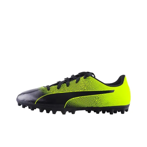 PUMA Slip-resistant Abrasion-resistant Низкие футбольные бутсы для детей Черные Зеленые