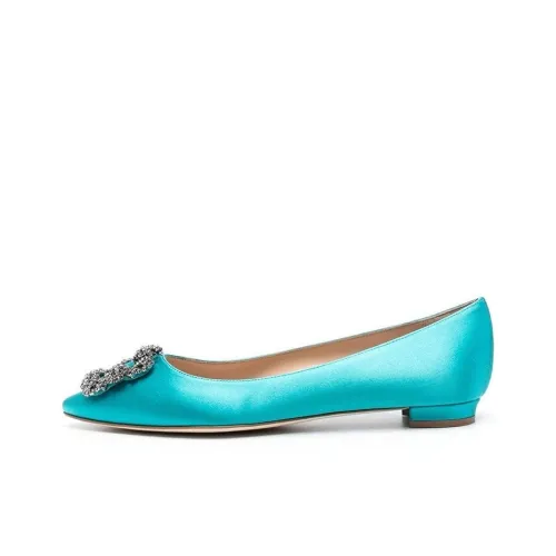 MANOLO BLAHNIK Hangsi Lanza Туфли на плоской подошве Женские Синие