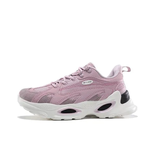 PEAK Taichi 101 Slip Устойчивый к истиранию Низкий Топ Толстая подошва Кроссовки Женские Серый Розовый