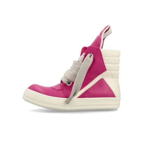 RICK OWENS совместный бренд RO Geobasket Высокий Топ Стильный Скейтбординг Мужской Розовый Белый