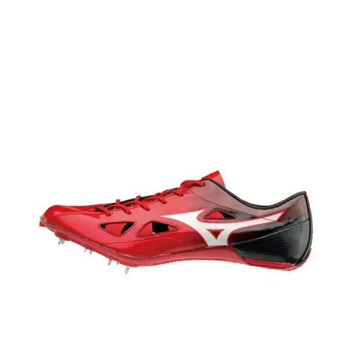 Mizuno Противоскользящий Устойчивый к износу Дышащий Легкий Низкий Топ Спринт Беговые кроссовки Мужской Черный Красный