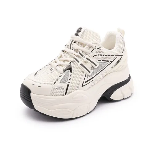 Milan Love Song Устойчивый к истиранию Дышащий Водонепроницаемый Низкий Топ Кроссовки с Толстой Подошвой Женские Бежевые