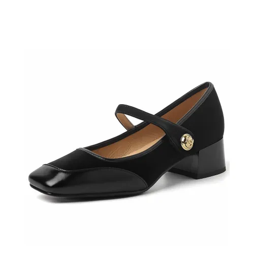 ReneChristine Грубый каблук Туфли Мэри Джейн 4CM Женские